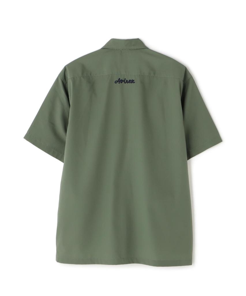 AVIREX ZIP UP WORK SHIRT 25(WEB&DEPOT Exclusive) Short Sleeve Shirt Men's M Olive 783-5123022