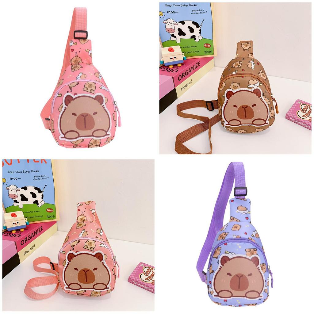 Printed Capybara Shoulder Crossbody Chest Bag Children Outdoor Wallet Leisure