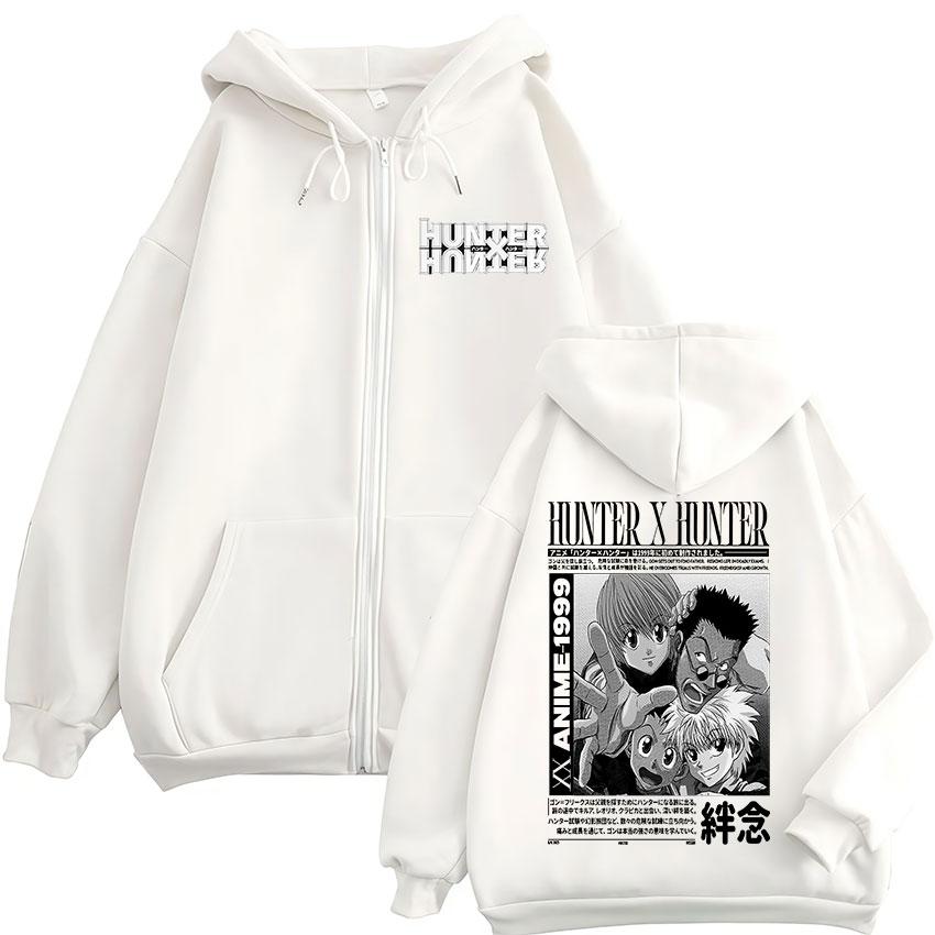 Sudaderas con Cremallera de Anime Hunter X Hunter Kurapika Killua Zoldyck GON FREECSS Leorio para Hombre y Mujer Sudaderas con Capucha y Cremallera Chaquetas