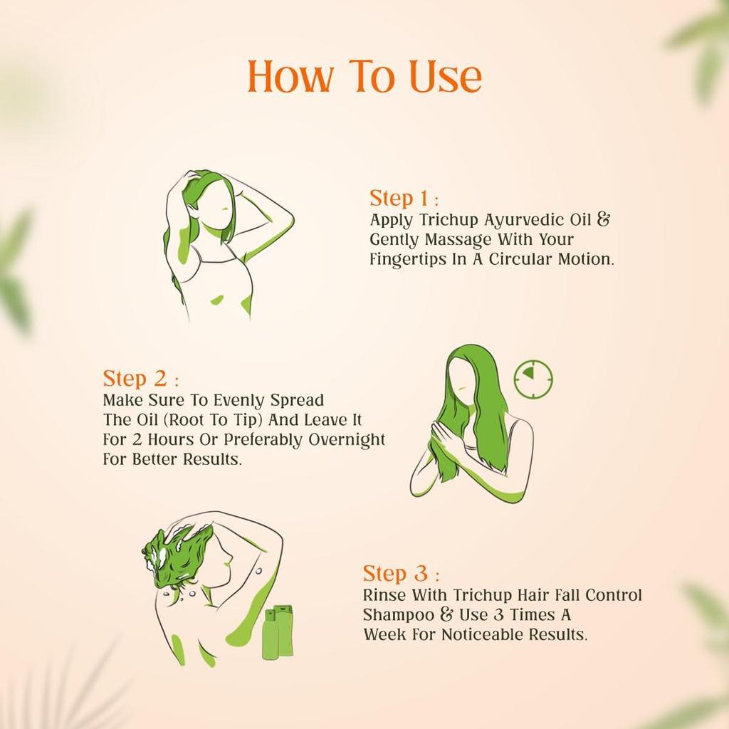 Trichup Ayurvedic Hair Fall Control Oil Pack of 2 X 200ml | Natural Hair Nourishment & Strengthening