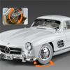 1/18 Benz 300SL Vintage Alloy Luxy Sports Car Model Diecast Metal Classic Retro Vehicles Car Model Sound and Light Childrens Toy Gift