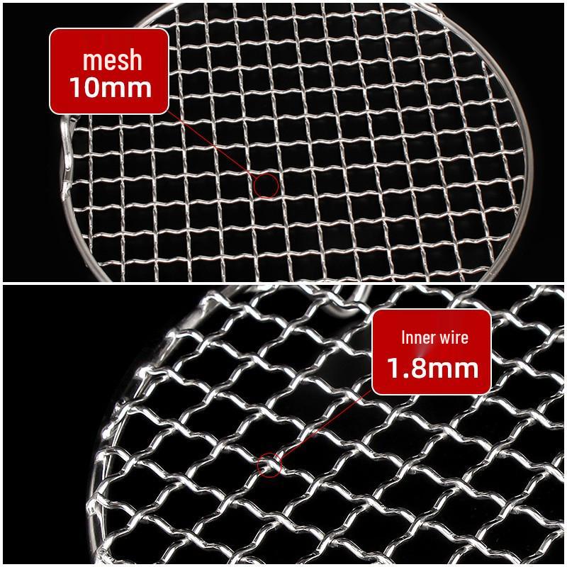 304 Stainless Steel BBQ Grill Net with Legs - Thickened Charcoal Grill Net for Roasting and Tea Brewing