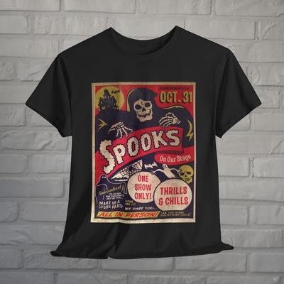 Camiseta Retrô de Halloween Gótica Punk Rock Vintage Filme de Terror Gráfica Camiseta Unissex