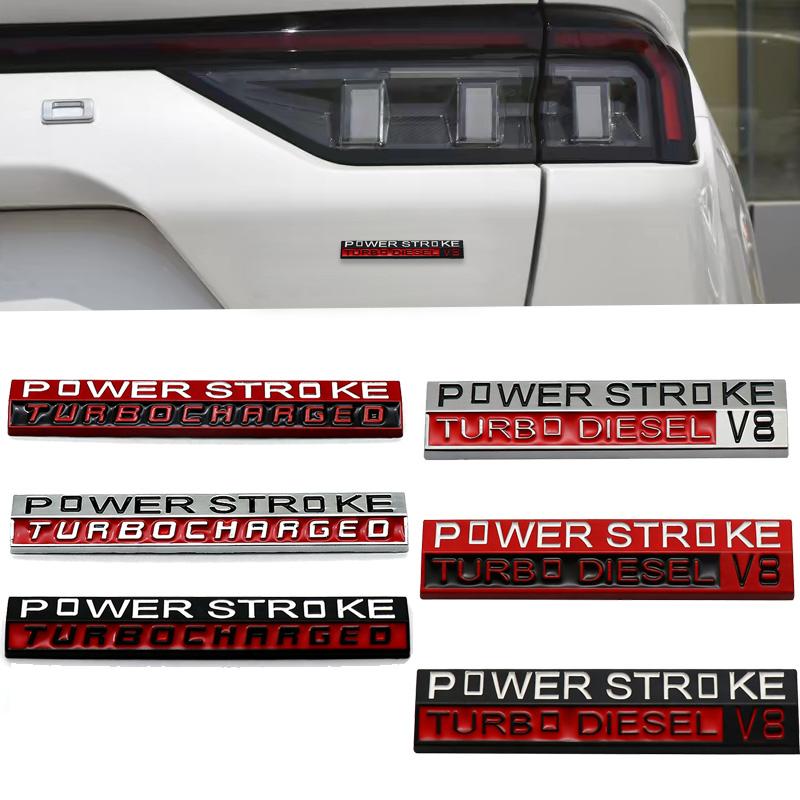 3D Metal POWER STROKE Car Fender Side Rear Trunk Emblem Badge Decoration Sticker Accessories