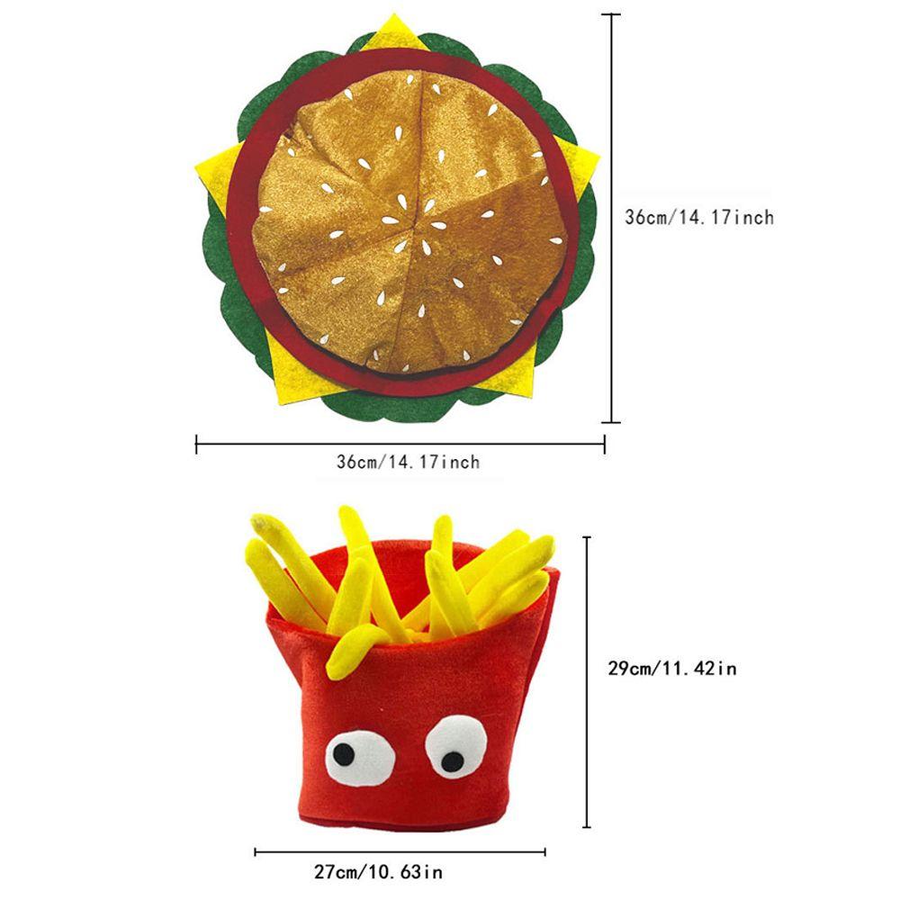 Carnival Costume Cheeseburger Hat Photo Prop Costume Hat Fast Hamburger/Fries Shaped Hat  For Party