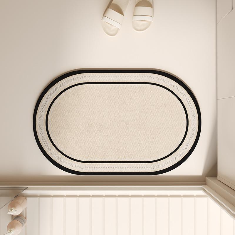 Diatom mud simple and luxurious European style floor mat for bathroom and toilet, strong water absorption and anti slip foot mat