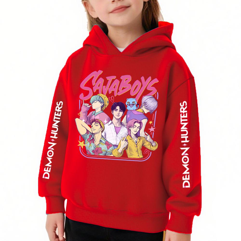 Autumn 3D Kpop Demon Hunter Saja Boys Printed Hoodies Fashionable Casual Sports Long Sleeved Children's Girl Hooded Sweatshirts