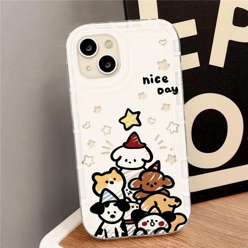 Christmas Cartoon Star Puppy for iPhone17PorMax Mobile Phone Case 14 Apple 13 Transparent 12/16