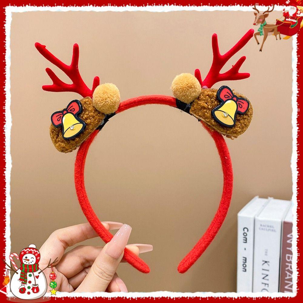 Christmas Decoration Antlers Headband Elf Deer Horn Hair Band Photo Props Christmas Headband  Girl