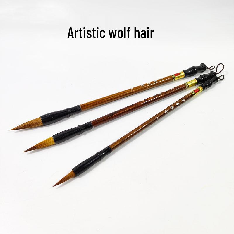 Beginner Calligraphy & Painting Brush Set: Large, Medium, Small Bristle & Wolf Hair Brushes