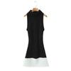 Europäisch-Amerikanisches Damenmode Patchwork Strickkleid