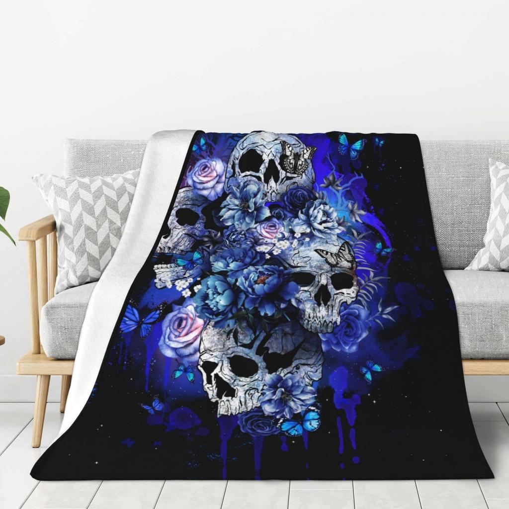 Halloween Fun Skull Dance Plush Blanket All Seasons Suitable for Sofa Bed Office Nap Blanket Cover Blanket