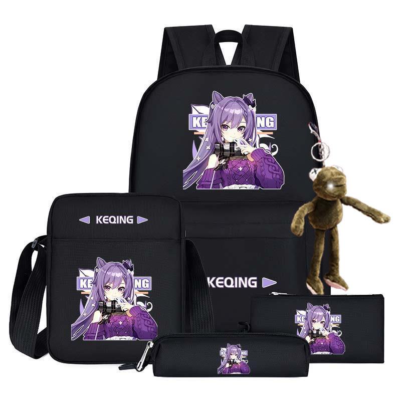 

game animation peripheral joint name drill Gan Yu Wendy male and female high school junior high school students shoulder back School bag 4-piece set