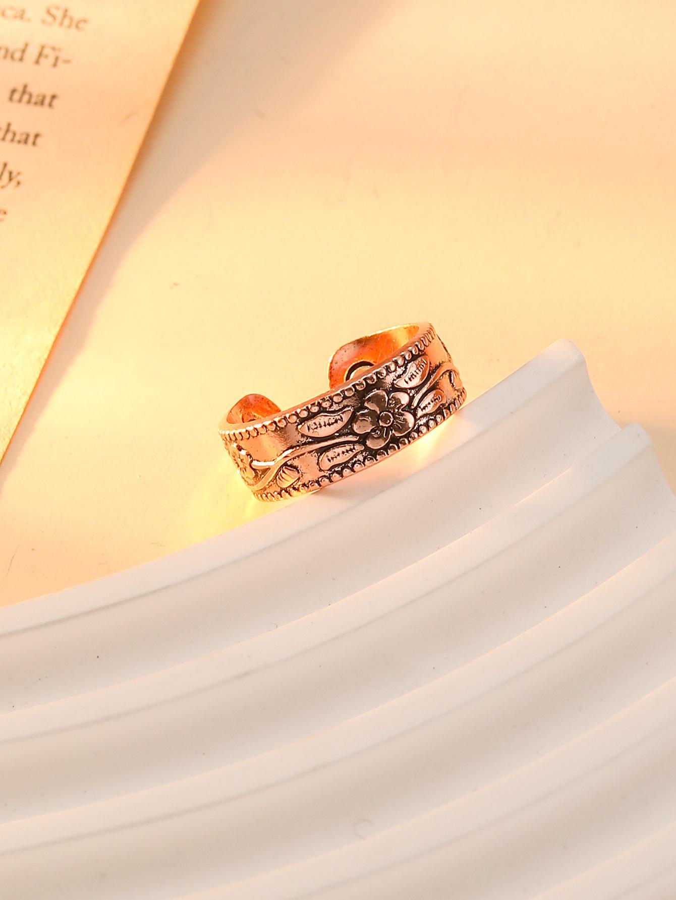 Древний Красно-Медный Браслет-Кольцо с Раскрывающимся Цветком Сливы Ретро Простой Магнитный Энергетический Браслет-Кольцо