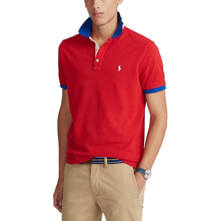Polo Ralph Lauren Color Block Small Pony Embroidered Fitted Short Sleeve Polo Shirt Men Tops MNPOKNI1N821134-600