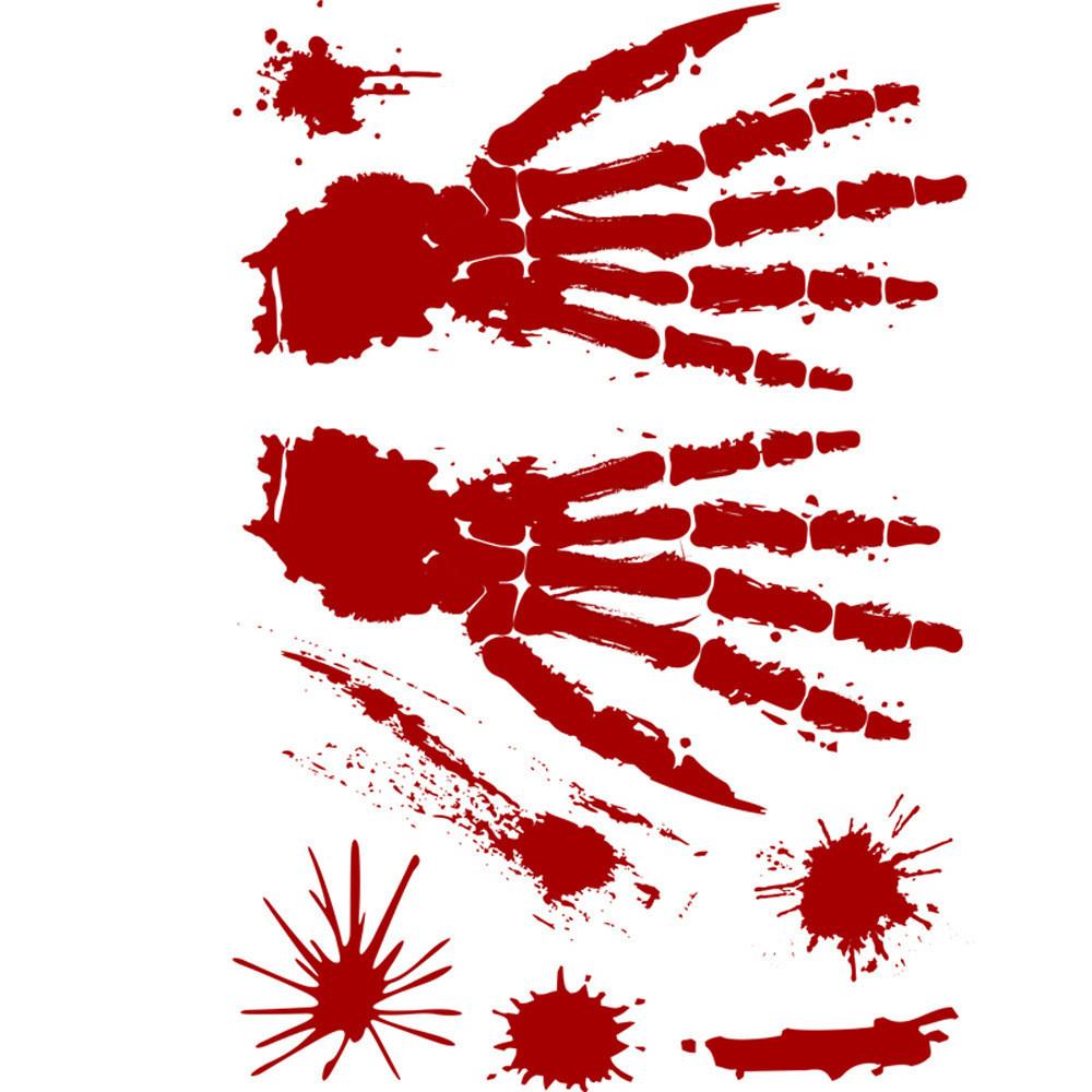 1sheet Halloween Decorations Window Stickers Terror Bloody Handprint Footprint  Halloween Party Wall Decal Stickers Props