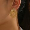 Gold Simple Fashion Geometric Round Stud Earrings For Women