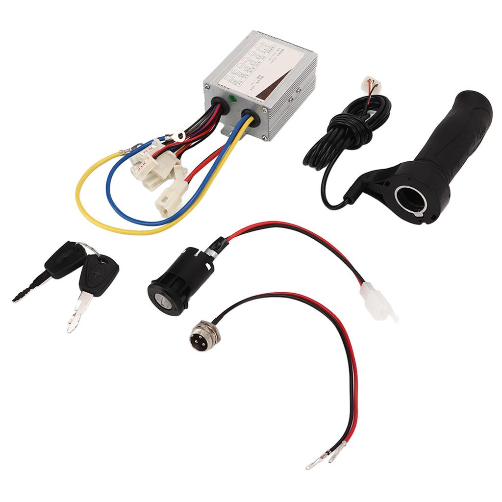 24V 350W Two Speed Controller Electric Door Lock Throttle Handle Charging Port Aviation Head Kit Electric Bike Conversion Kit