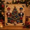 Artistic Faux Pearl Bead Mosaic Christmas Art Kit, 20x20cm Xmas Painting DIY Decorative Gemstone Wall Sparkling 3D Diamond Craft Kit for Adults,