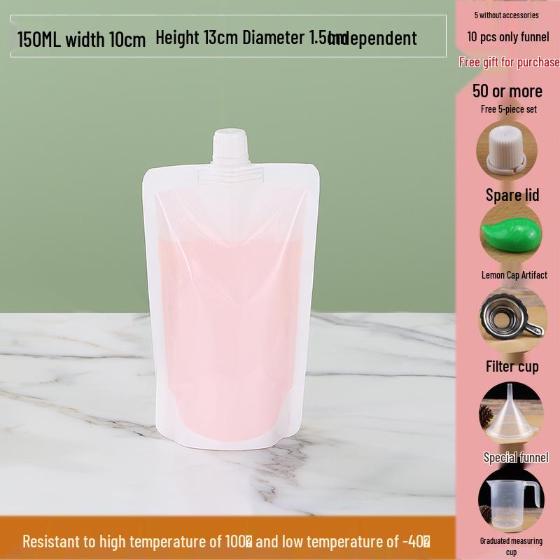 Disposable Transparent Spout Bag for Soy Milk, Chinese Medicine, Soup, or Beverages - Self-Standing and Convenient for Takeaway