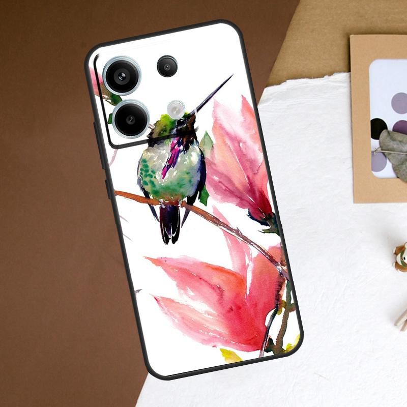 Kolibri und Blumen Hülle Für Xiaomi Redmi Note 13 11 9 10 12 Pro Plus 9S 10S 11S 12S Redmi 13C 9C 10C 12C Cover