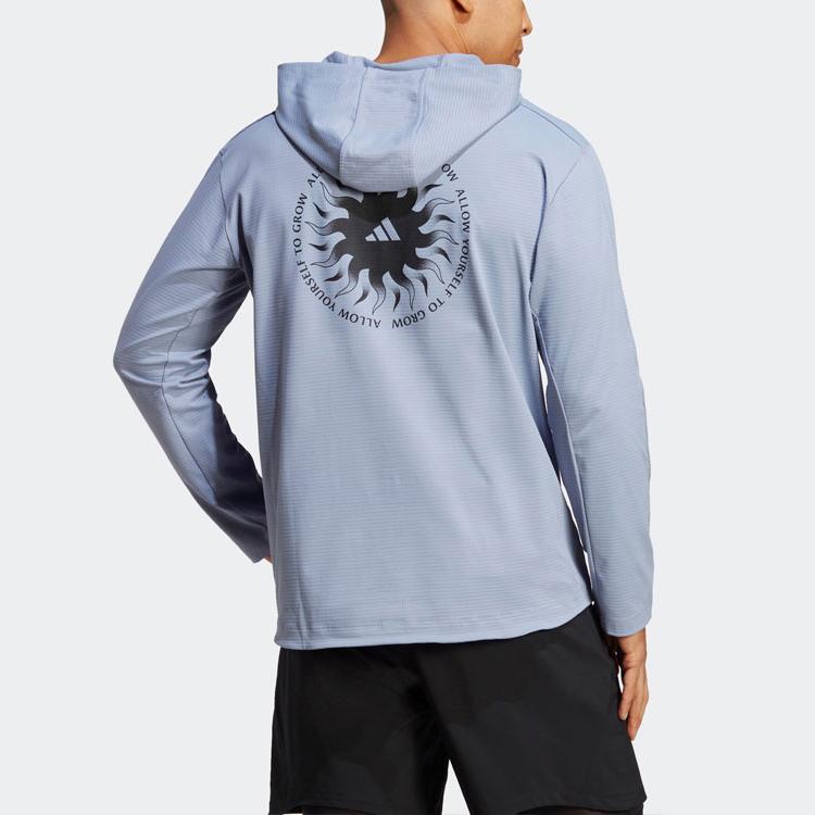 adidas Pánska tréningová mikina s kapucňou s grafikou jogy Modrá IB8969