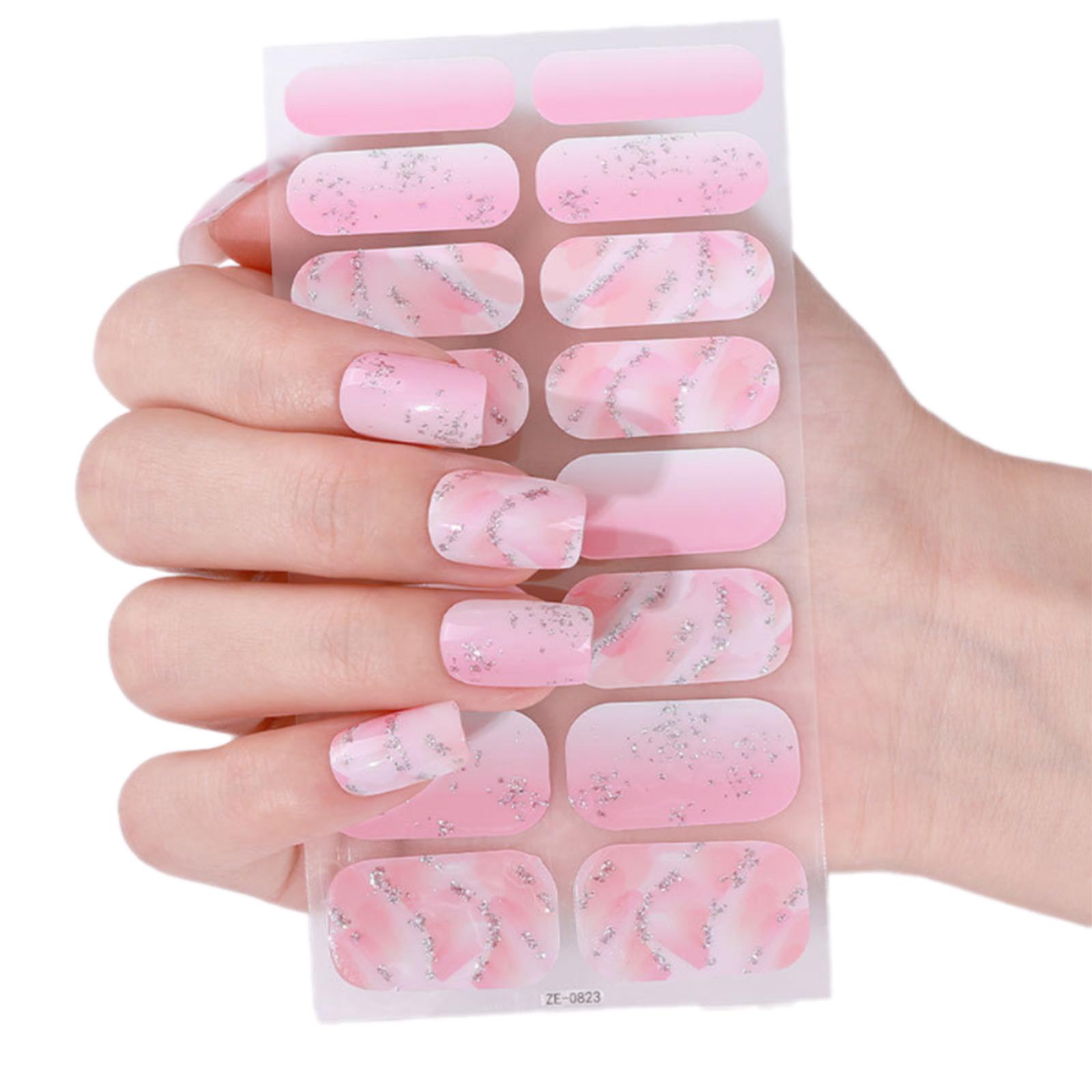 

Французские типсы Гелевые полоски для ногтей Блестящие гели Наклейки для ногтей Милые полоски для ногтей Гелевые обертывания для ногтей Наклейки для дизайна ногтей 19