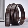 Men'S Alligator Pattern Leather Belt Body, Cowhide High-End Business And Leisure Atmosphere Blue