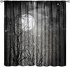 Mysterious Jungle Curtains Abstract Gothic Strange Dark Black Tree Branch Forest Glitter Moon View Home Decor Window Treatments Made Of Polyester