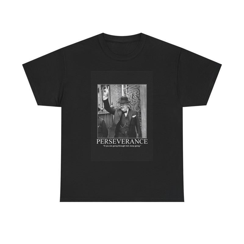 Motivational Perseverance T Shirt Inspiration Winston Churchill S разноцветный