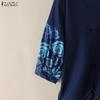 ZANZEA Women Casual Round Neck Floral Print Short Sleeve Loose Blouse