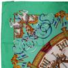 Hermes Carree90 Scarf LUNA PARK Amusement Park Merry-go-round Green Silk Women Used