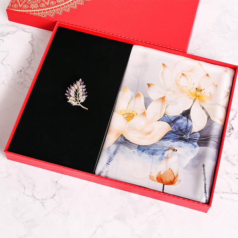 Hangsilu 100% Maulbeerseide Schal Geschenkset