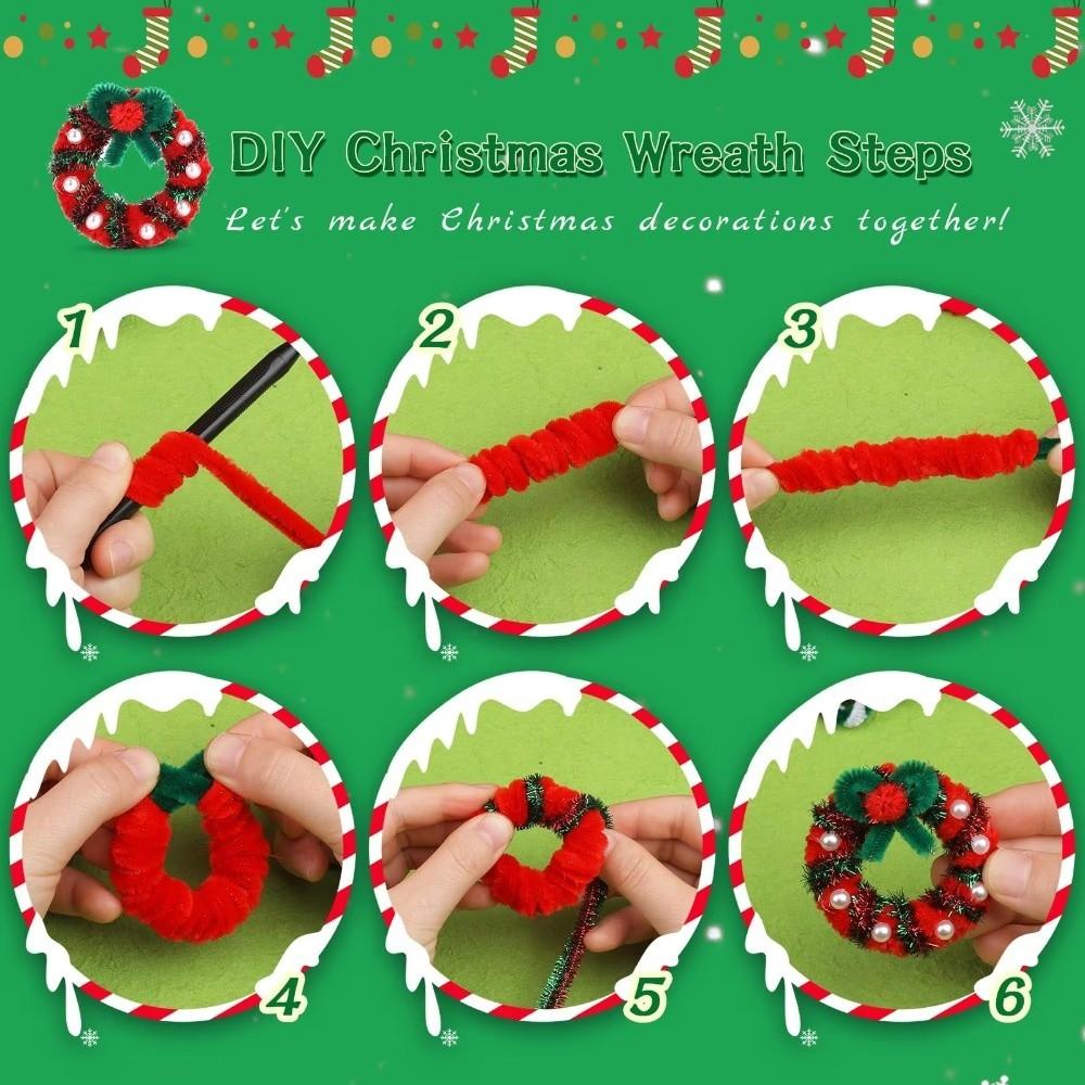 50PCS New Two Color Twisting Stick DIY Handmade Strips Craft Wool Top Stick Children