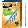 Round Stic Xtra Life Ballpoint Pens, Medium Point (1.0mm), Blue, Flexible Round Barrel For Writing Comfort, 60-Count