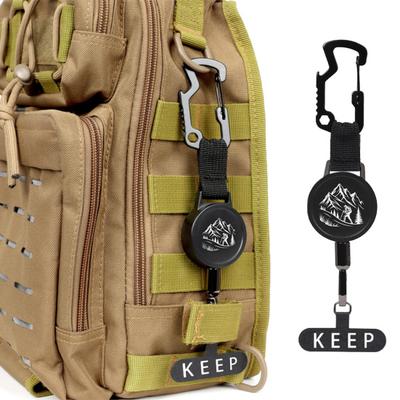 Mobile Phone Buckle Retractable Holder with 60cm Cord for Quick Access Stainless Steel Anti-Theft Security Belt Clip Phone Accessory