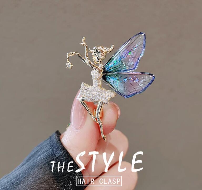 Angel Wings High-End Dancing Girl Brooch: Creative Coat Corsage and Clothing Accessory