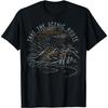 Take The Scenic Route Mountain Sunrise Sketch T-Shirt