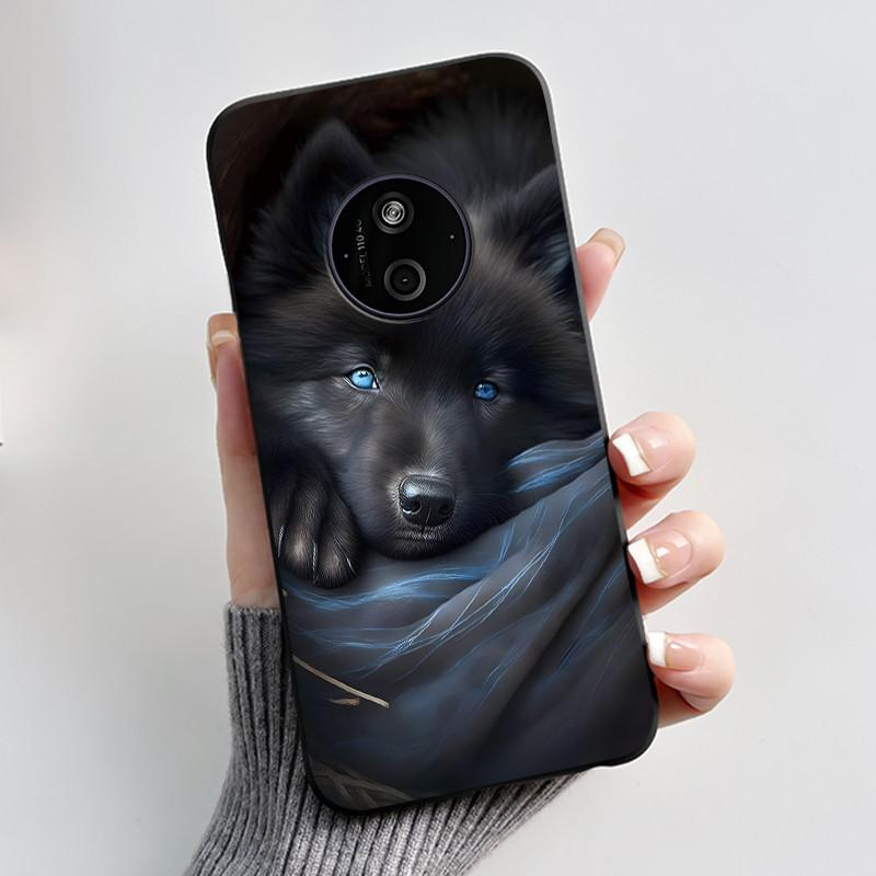 Phone Case For Nokia 125 HMD 110 4G 2024 Casing Luxury Cute Love Rabbit Funny Cartoon Black Matte Soft Silicone Shockproof Cover