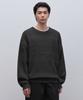 Textured Striped Crew Neck Knit [Gray]