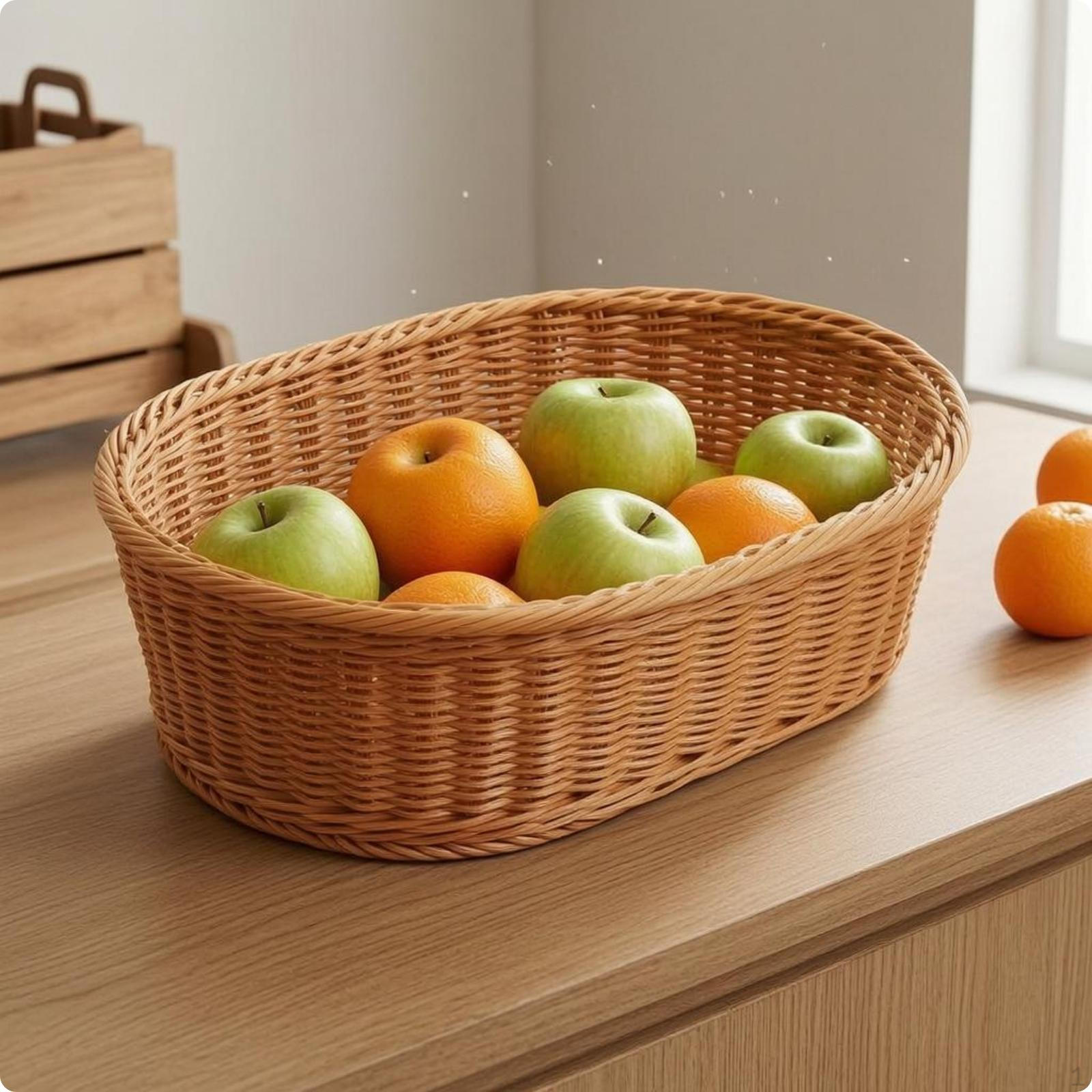 Овальная плетеная корзина из ротанга, плетеная корзина для хранения