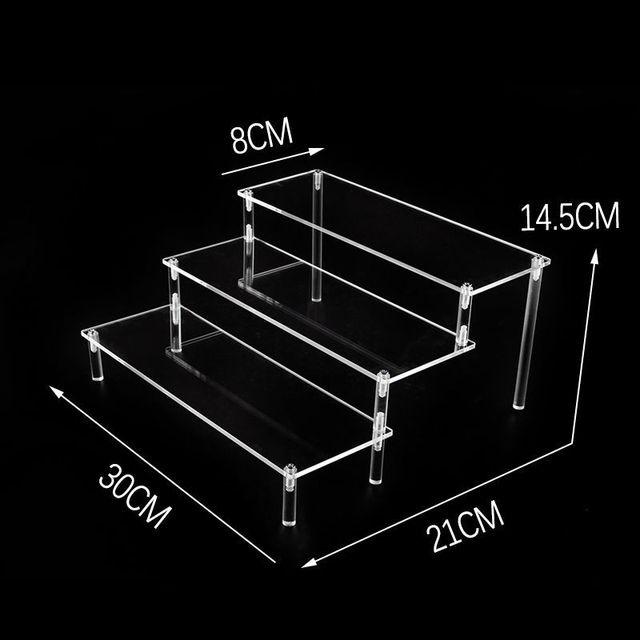 Clear 1-6 Tier Acrylic Display Stand for Funko Figures, Cupcake, Cosmetics, Perfume,Blind Box Display Riser Rack Dessert Shelf