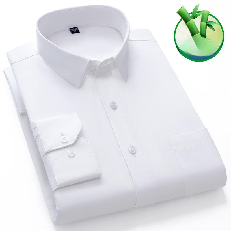 Long-sleeved Shirts for Men In Autumn New Multi-color Bamboo Fiber Iron-free Light Business Casual Workwear Men's Shirts