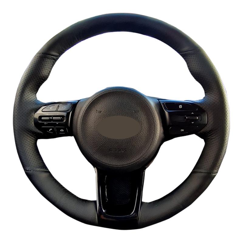 

Оригинальный чехол на руль автомобиля «сделай сам», для Kia Rio K2 KX CROSS Picanto Morning, кожаная оплетка для рулевого управления