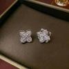 Women's Fashion Necklace & Bracelet Set: Flower Pendant, Diamond Bauhinia Earrings