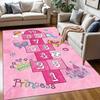 Pink City Carpet for Girls Room Decor Hopscotch Game Kids Play Mat Nursery Living Room Rug Floor Mat Christmas Gift Idea