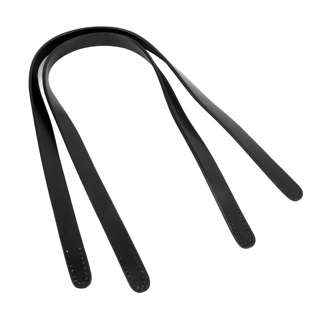 2 st Läderhandtag för Väska 25,6 tum Långa 0,7 tum Breda Syntetiskt Läder Enfärgad Handväskrem för Reparation Ersättning Svart