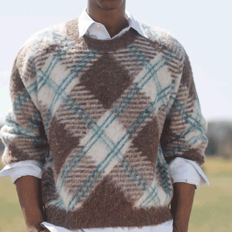 Spanish Foreign Trade 25 Winter New Arrivals Men s Round Neck Pullover Patterned Jacquard Knit Sweater 4938307 088 Picture color M