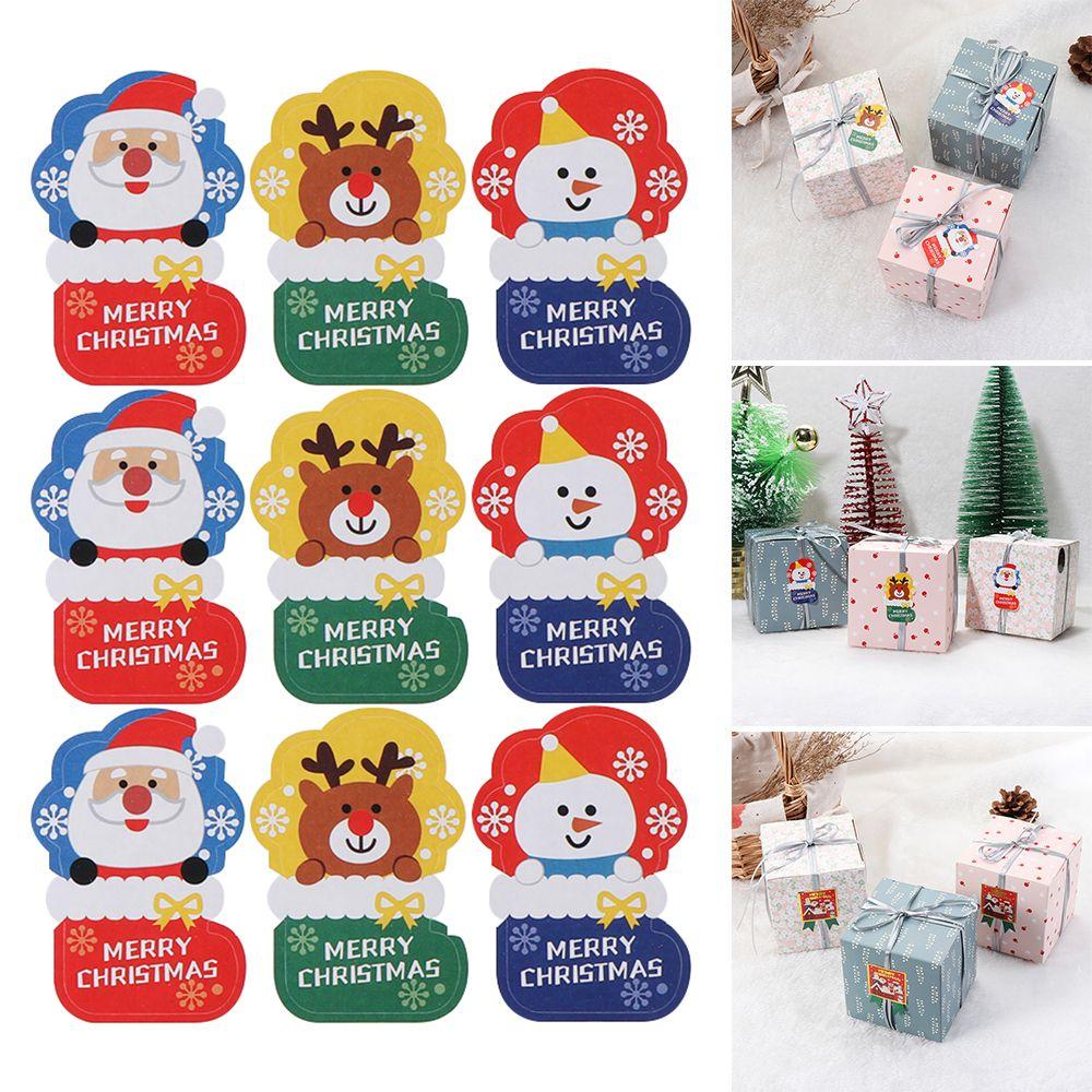 Decoration Package Label Biscuit Santa Claus Gift Paper Sticker Seal Labels Christmas Stickers