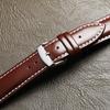 Unisex Leather Watch Wristband 18/19/20/21/22mm First Layer Cowhide Switch Ear Watch Strap